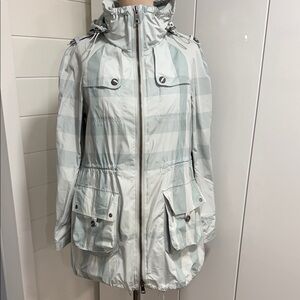 Burberry Brit Mint Green tartan rain Jacket